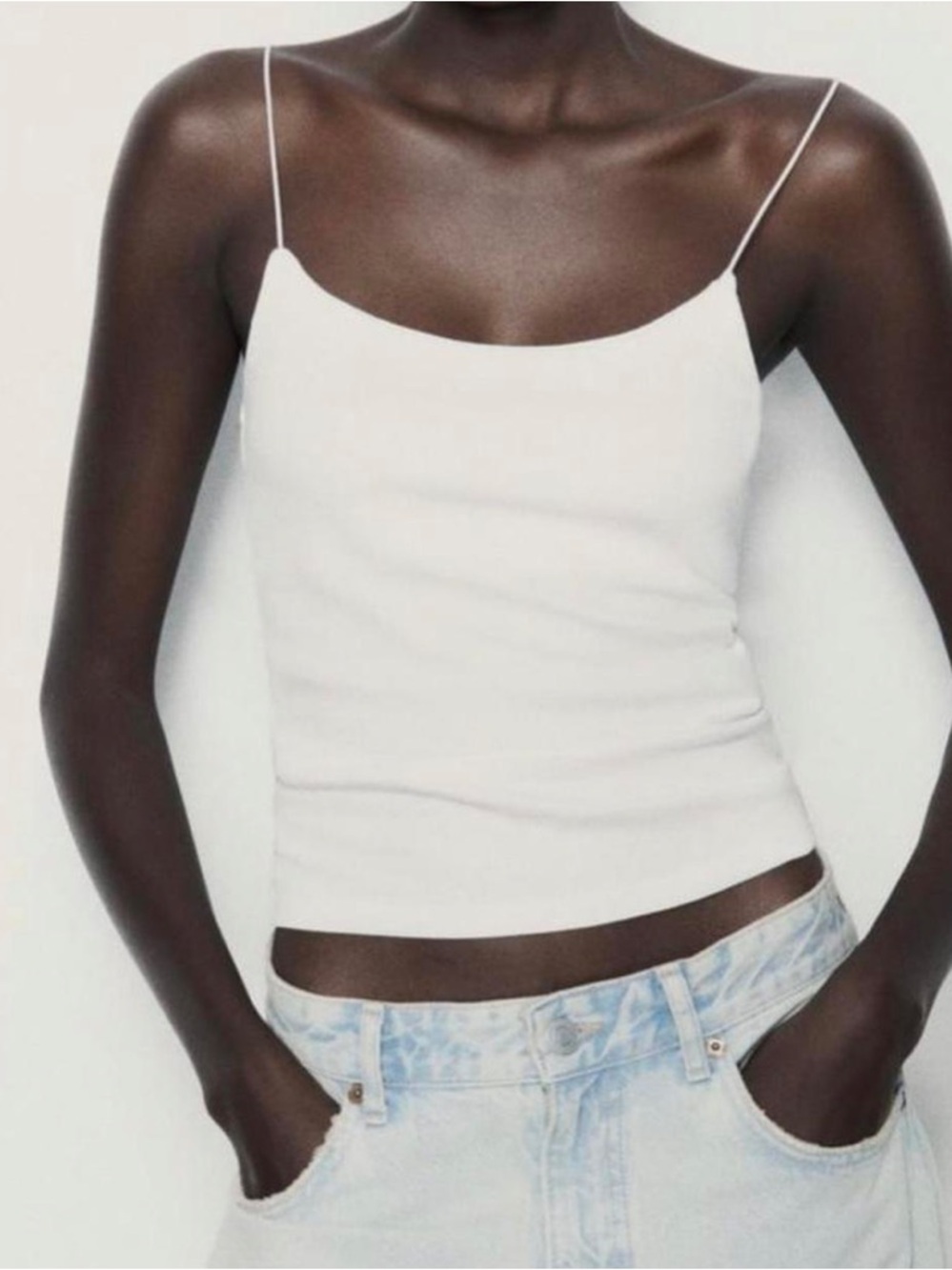 ZARA white strappy tank top